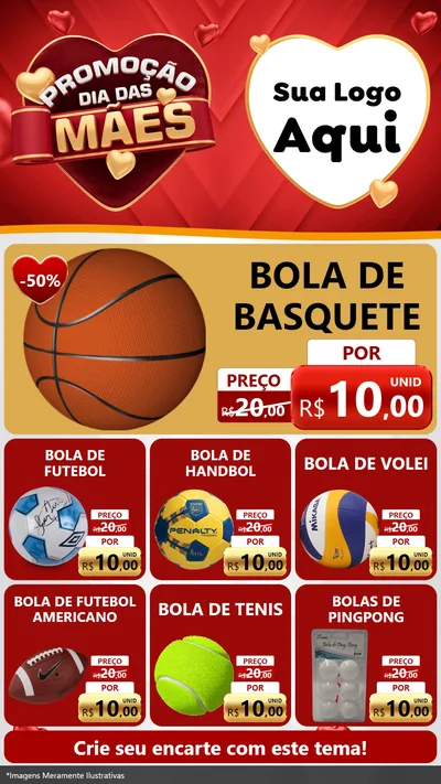 Modelo de Rede Social para Stories com o tema Promoção Dia das Mães para Artigos Esportivos