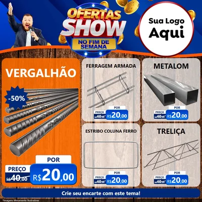 Modelo de Rede Social para Feed Facebook com o tema Ofertas Show No Fim De Semana para Ferragens