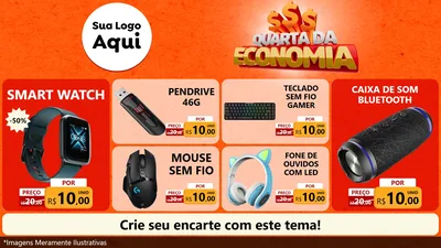Modelo de TV para TV Horizontal com o tema Quarta da Economia para Informática