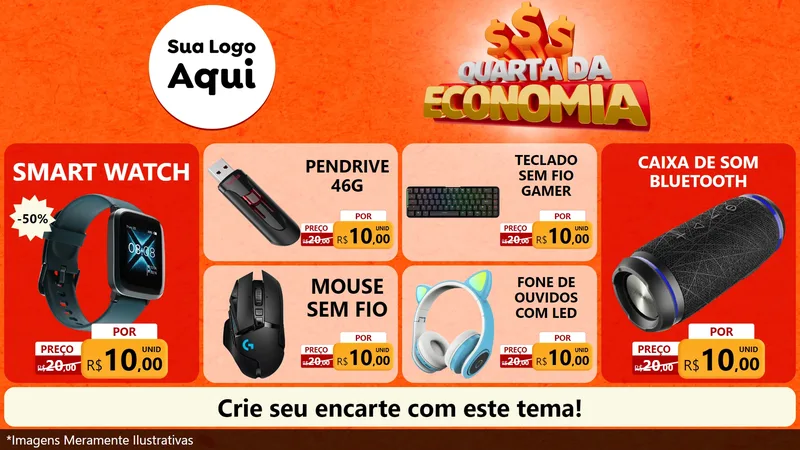 Modelo de TV para TV Horizontal com o tema Quarta da Economia para Informática