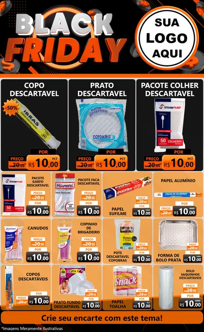 Modelo de Encarte para Encarte Grande com o tema Black Friday para Embalagens