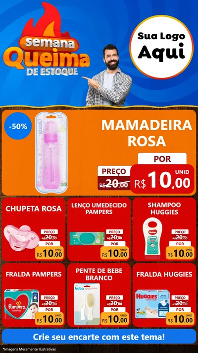 Modelo de Rede Social para Stories com o tema Semana Queima de Estoque para Bebês