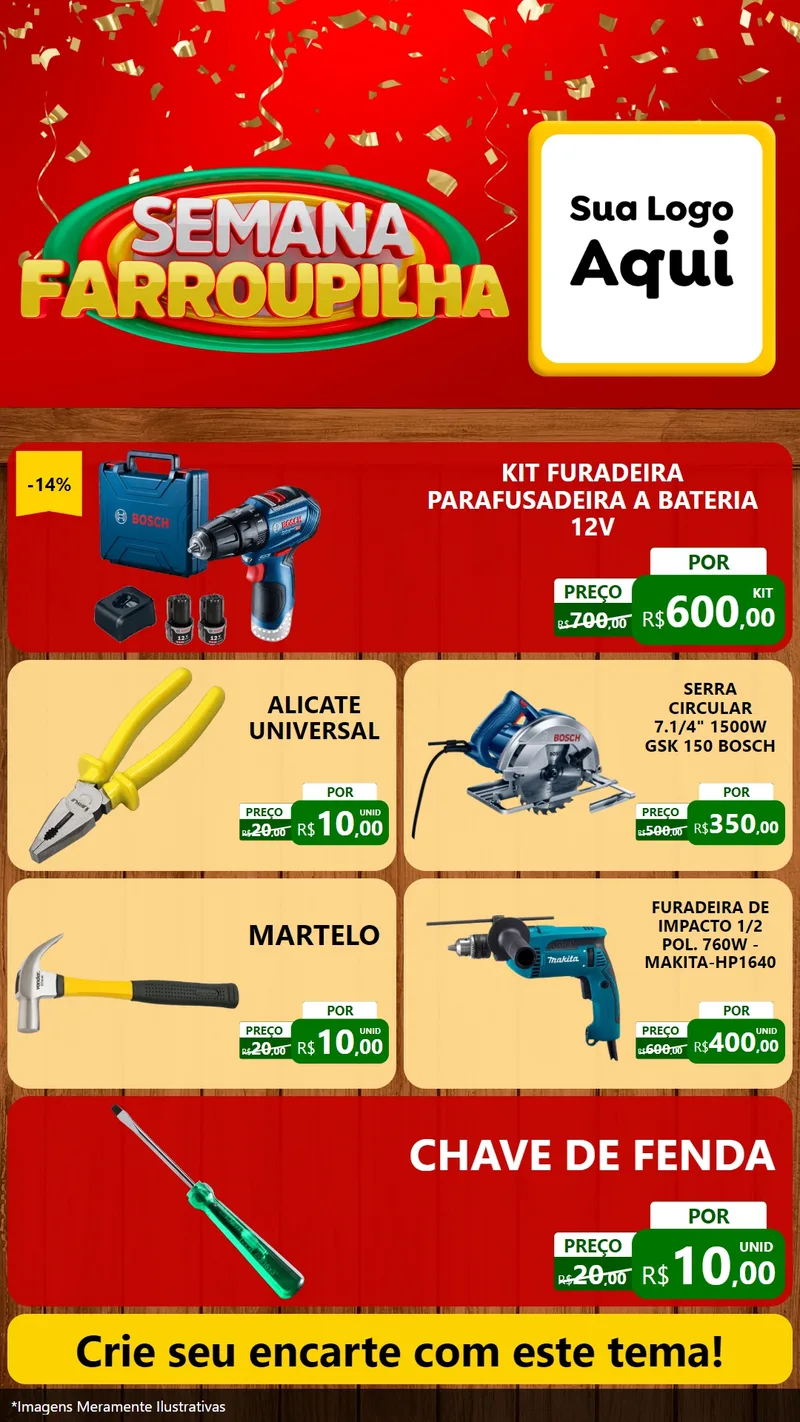 Modelo de TV para TV Vertical com o tema Semana Farroupilha para Maquinas e Ferramentas