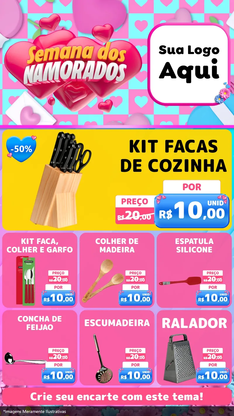 Modelo de Rede Social para Stories com o tema Semana dos Namorados para Utilidades Domésticas