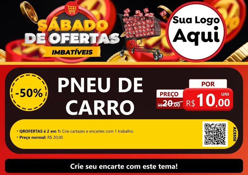 Modelo de Cartaz para Cartaz A4 Horizontal com o tema Sábado de Ofertas Imbatíveis para Auto peças