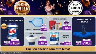 Modelo de TV para TV Horizontal com o tema Ofertas de Réveillon para Produtos para Piscina