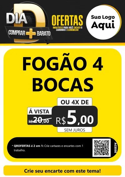 Modelo de Cartaz para Cartaz A4 Vertical com o tema Dia D Mais Economia para Móveis e Eletro