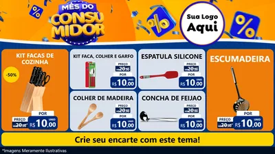 Modelo de TV para TV Horizontal com o tema Mês do Consumidor para Utilidades Domésticas