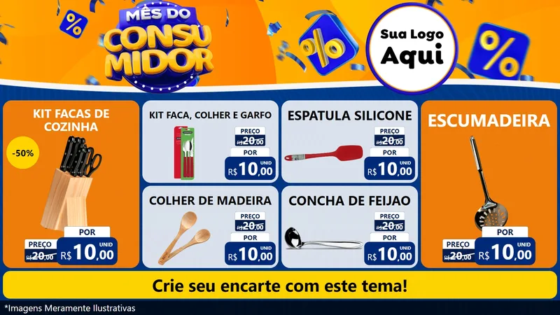Modelo de TV para TV Horizontal com o tema Mês do Consumidor para Utilidades Domésticas