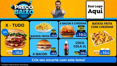 Modelo de TV para TV Horizontal com o tema Preço Baixo para Hamburgueria