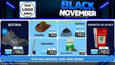 Modelo de TV para TV Horizontal com o tema Black November para Agropecuária
