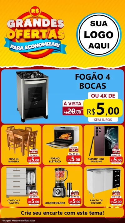 Modelo de Rede Social para Stories com o tema Grandes Ofertas Para Economizar! para Móveis e Eletro