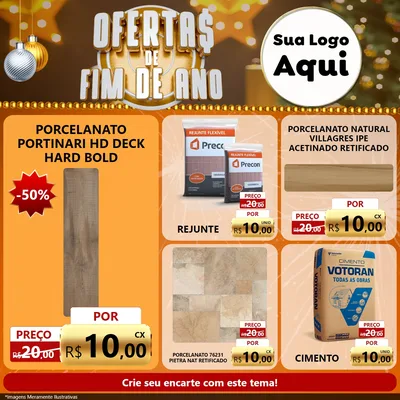 Modelo de Rede Social para Feed Facebook com o tema Ofertas de Fim de Ano para Pisos e revestimentos