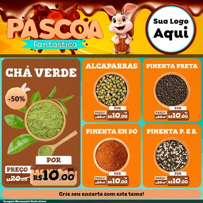 Modelo de Rede Social para Feed Facebook com o tema Páscoa Fantástica para Produtos Naturais