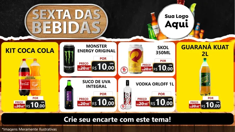 Modelo de TV para TV Horizontal com o tema Sexta das Bebidas para Distribuidora de bebidas