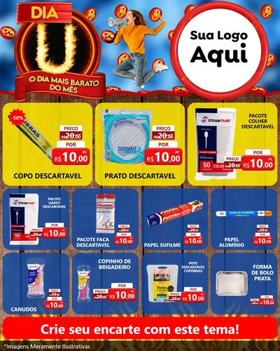 Modelo de Rede Social para Feed Instagram com o tema Dia U - O Dia Mais Barato Do Mês para Embalagens