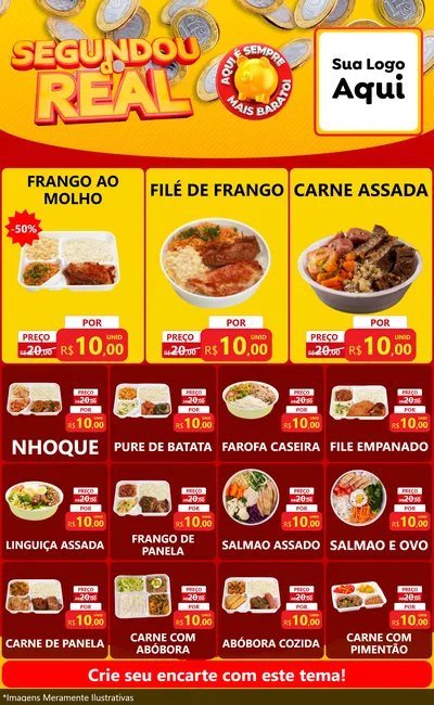 Modelo de Encarte para Encarte Grande com o tema Segundou do Real para Restaurante