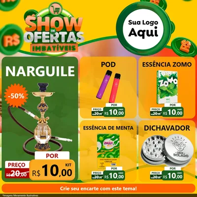 Modelo de Rede Social para Feed Facebook com o tema Show de Ofertas Imbatíveis para Tabacaria