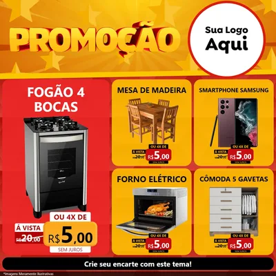 Modelo de Rede Social para Feed Facebook com o tema Promoção para Móveis e Eletro