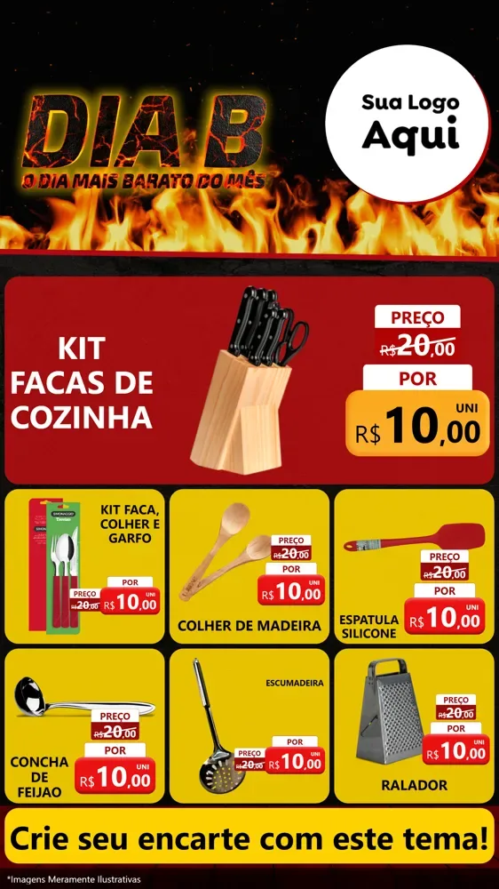 Modelo de Rede Social para Stories com o tema Dia B para Utilidades Domésticas