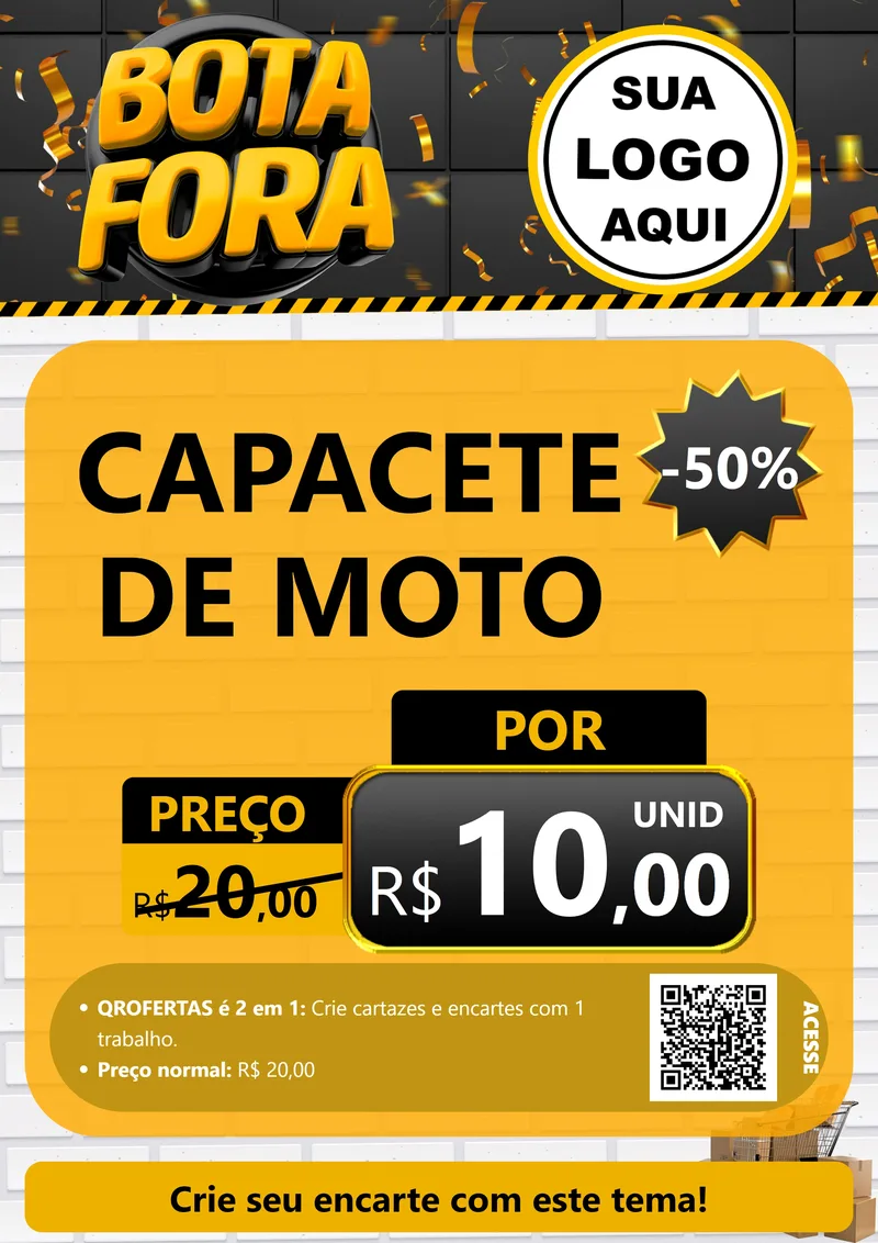 Modelo de Cartaz para Cartaz A4 Vertical com o tema Bota Fora para Moto peças