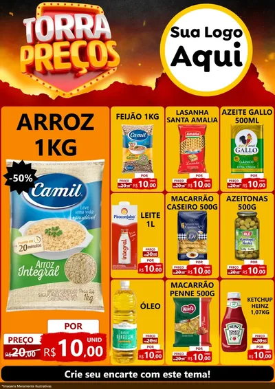 Modelo de Encarte para Encarte A4 Vertical com o tema Torra Preços para Supermercado