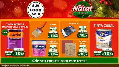 Modelo de TV para TV Horizontal com o tema Um Natal de Ofertas para Tintas e Ferramentas