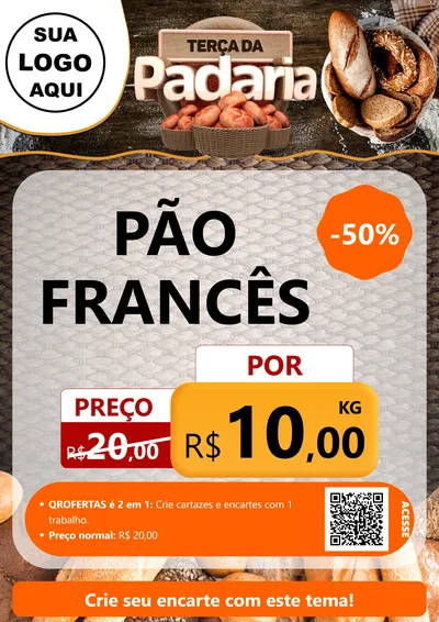 Modelo de Cartaz para Cartaz A4 Vertical com o tema Terça da Padaria para Padaria