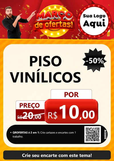 Modelo de Cartaz para Cartaz A4 Vertical com o tema Março de Ofertas! para Material para Construção