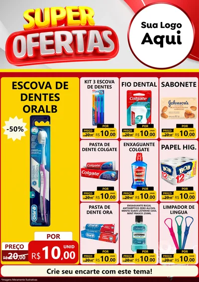 Modelo de Encarte para Encarte A4 Vertical com o tema Super Ofertas para Higiene Pessoal