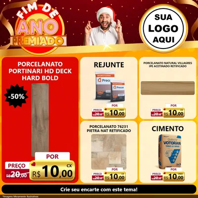 Modelo de Rede Social para Feed Facebook com o tema Fim de Ano Premiado para Pisos e revestimentos