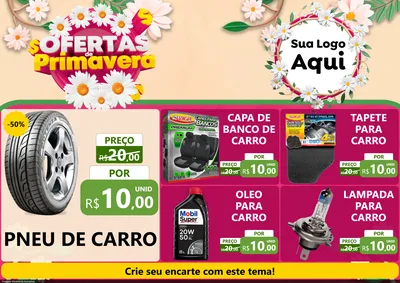 Modelo de Encarte para Encarte A4 Horizontal com o tema Ofertas de Primavera para Auto peças