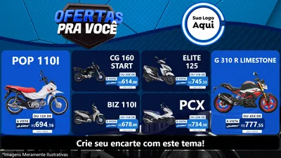 Modelo de TV para TV Horizontal com o tema Ofertas Para Você - Auto e Motopeças para Concessionaria de Motos