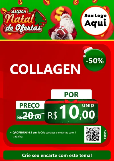 Modelo de Cartaz para Cartaz A4 Vertical com o tema Super Natal de Ofertas para Suplementos alimentares