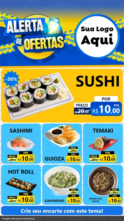 Modelo de Rede Social para Stories com o tema Alerta de Ofertas para Comida japonesa