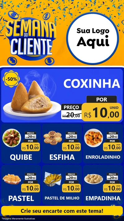 Modelo de Rede Social para Stories com o tema Semana do Cliente para Salgadaria