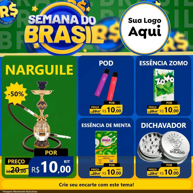 Modelo de Rede Social para Feed Facebook com o tema Semana Do Brasil para Tabacaria