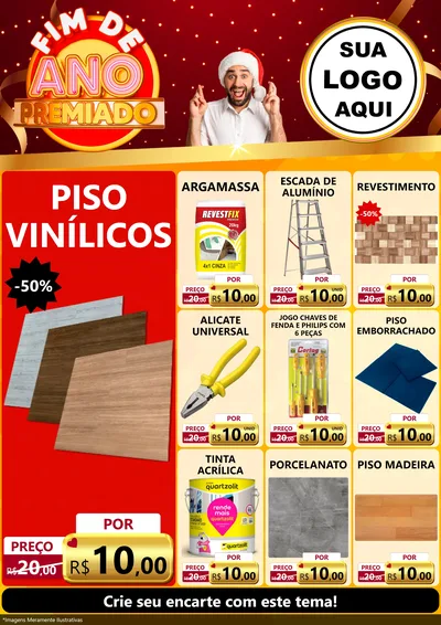 Modelo de Encarte para Encarte A4 Vertical com o tema Fim de Ano Premiado para Material para Construção