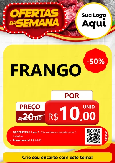 Modelo de Cartaz para Cartaz A4 Vertical com o tema Ofertas da Semana para Assados