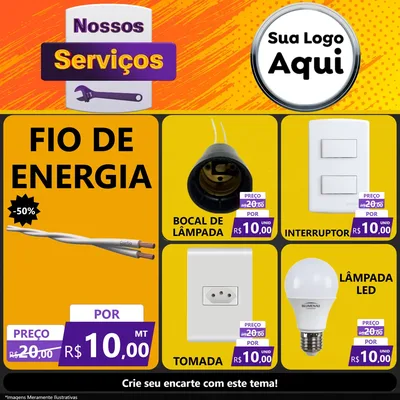 Modelo de Rede Social para Feed Facebook com o tema Nossos Serviços para Materiais Elétricos