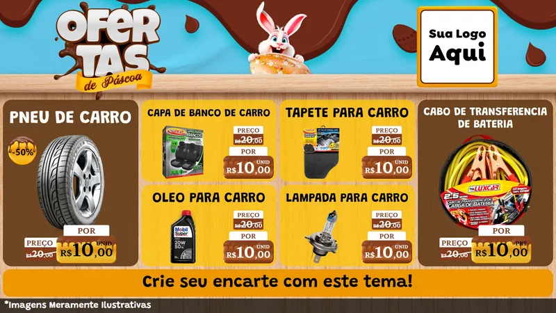 Modelo de TV para TV Horizontal com o tema Ofertas de Páscoa para Auto peças