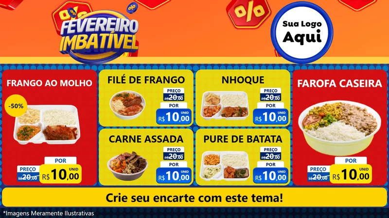 Modelo de TV para TV Horizontal com o tema Fevereiro Imbatível para Restaurante
