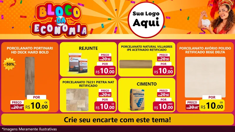 Modelo de TV para TV Horizontal com o tema Bloco da Economia para Pisos e revestimentos