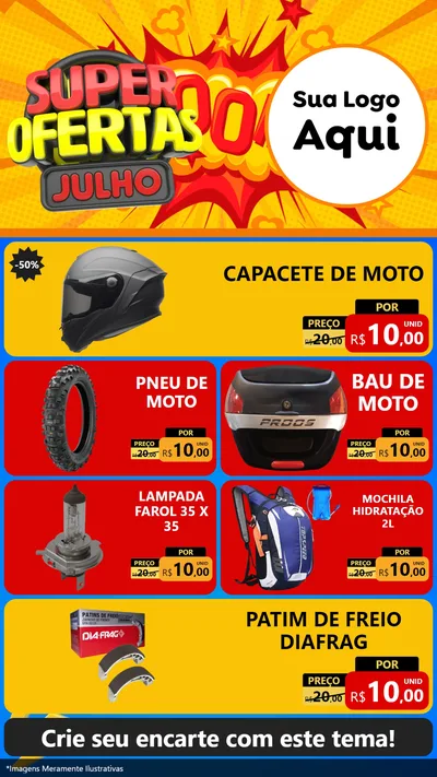 Modelo de TV para TV Vertical com o tema Super Ofertas Julho para Moto peças