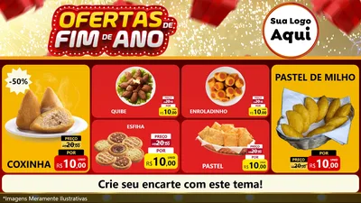 Modelo de TV para TV Horizontal com o tema Ofertas de Fim de Ano para Salgadaria