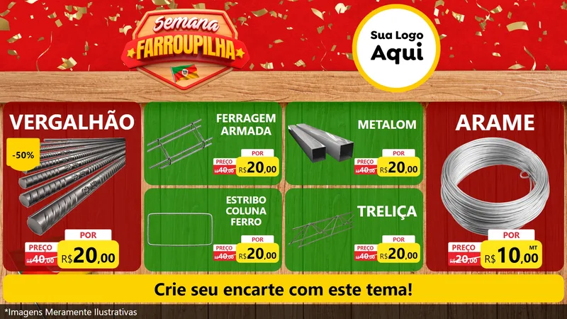 Modelo de TV para TV Horizontal com o tema Semana Farroupilha para Ferragens