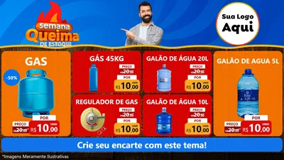 Modelo de TV para TV Horizontal com o tema Semana Queima de Estoque para Água e gás