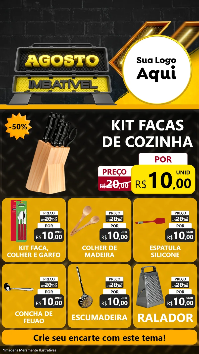 Modelo de Rede Social para Stories com o tema Agosto Imbatível para Utilidades Domésticas