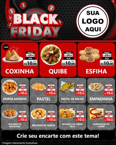 Modelo de Rede Social para Feed Instagram com o tema Black Friday para Salgadaria