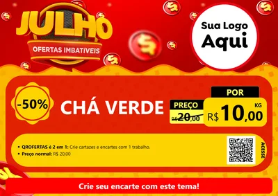 Modelo de Cartaz para Cartaz A4 Horizontal com o tema Julho Ofertas Imbatíveis para Produtos Naturais